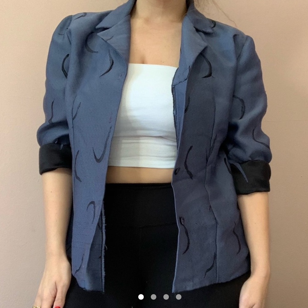 Vintage open front blazer with cool print design